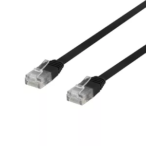 Networking Cable Deltaco TP-603S-FL 0.3m Cat6 U/UTP Black