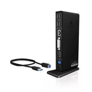 ICY BOX IB-DK2241AC Vadu USB 3.2 Gen 1 (3.1 Gen 1) Type-A Melns