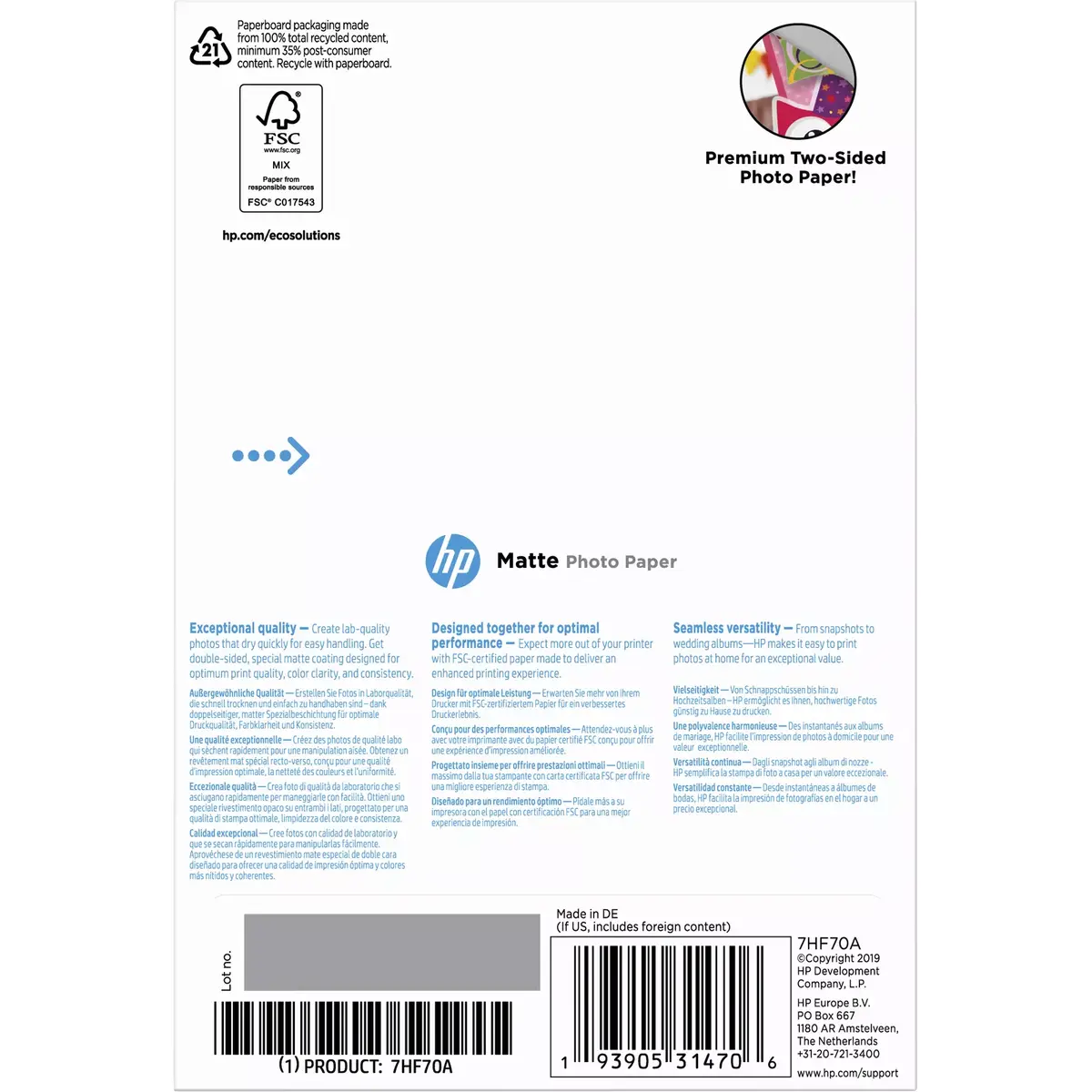HP Matte fotopapīrs 180 g/m² 10x15 cm 25 loksnes Photo 5