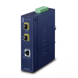 Медиаконвертер PLANET IGT-1205AT — 1000 Мбит/с, SFP (1000Base-BX/LX/SX), вход 10/100/1000Base-T, металлический корпус IP30, 12–48 В