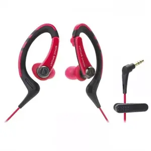 Austiņas Audio-Technica ATH-SPORT1 — vadu ear-hook, iekškanāla, 20–23 kHz, vads 1,2 m, 11 g, melnas/sarkanas
