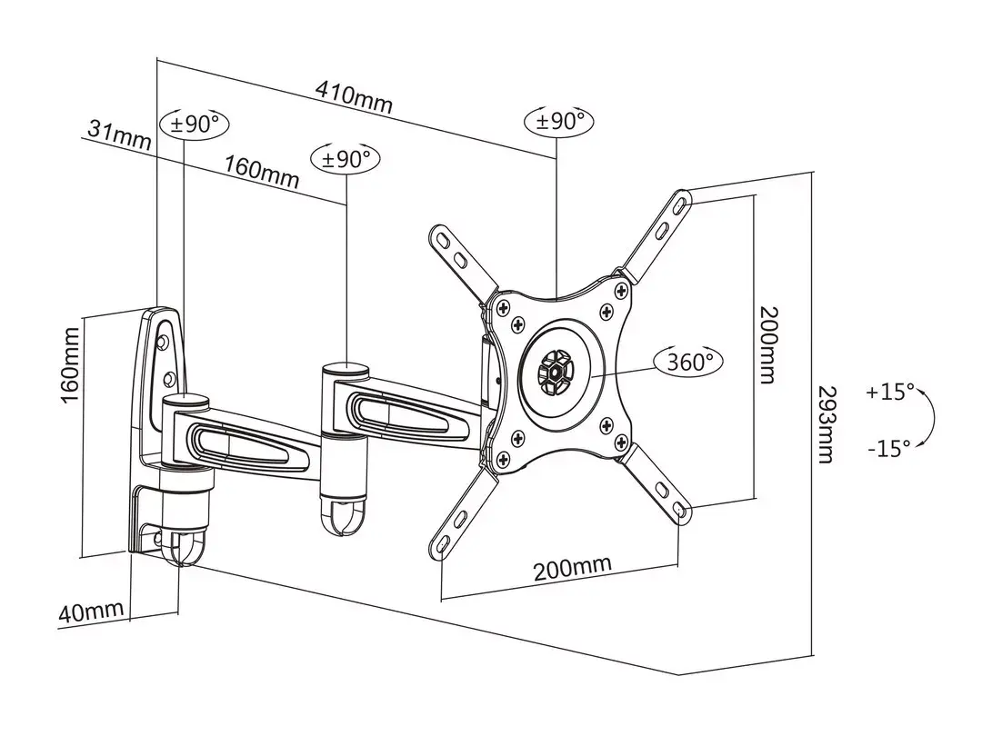 Montāžas roka Multibrackets M VESA Flexarm 360 III Photo 12