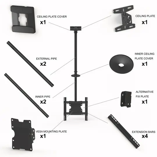 Multibrackets M Public Ceilingmount Medium Single 3000 Photo 13