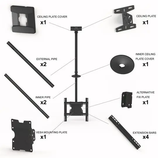 Multibrackets M Public Ceilingmount Medium Single 3000 Photo 22