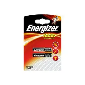 Single-use alkaline battery Energizer AAAA (1.5 V) — 2 pcs, 42.5 × 8.3 mm cylindrical