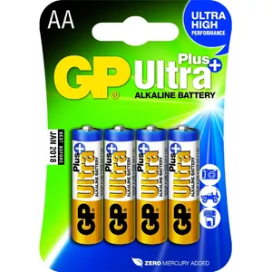 Щелочные одноразовые батарейки AA GP Ultra Plus 1.5 В, упаковка 4 шт.