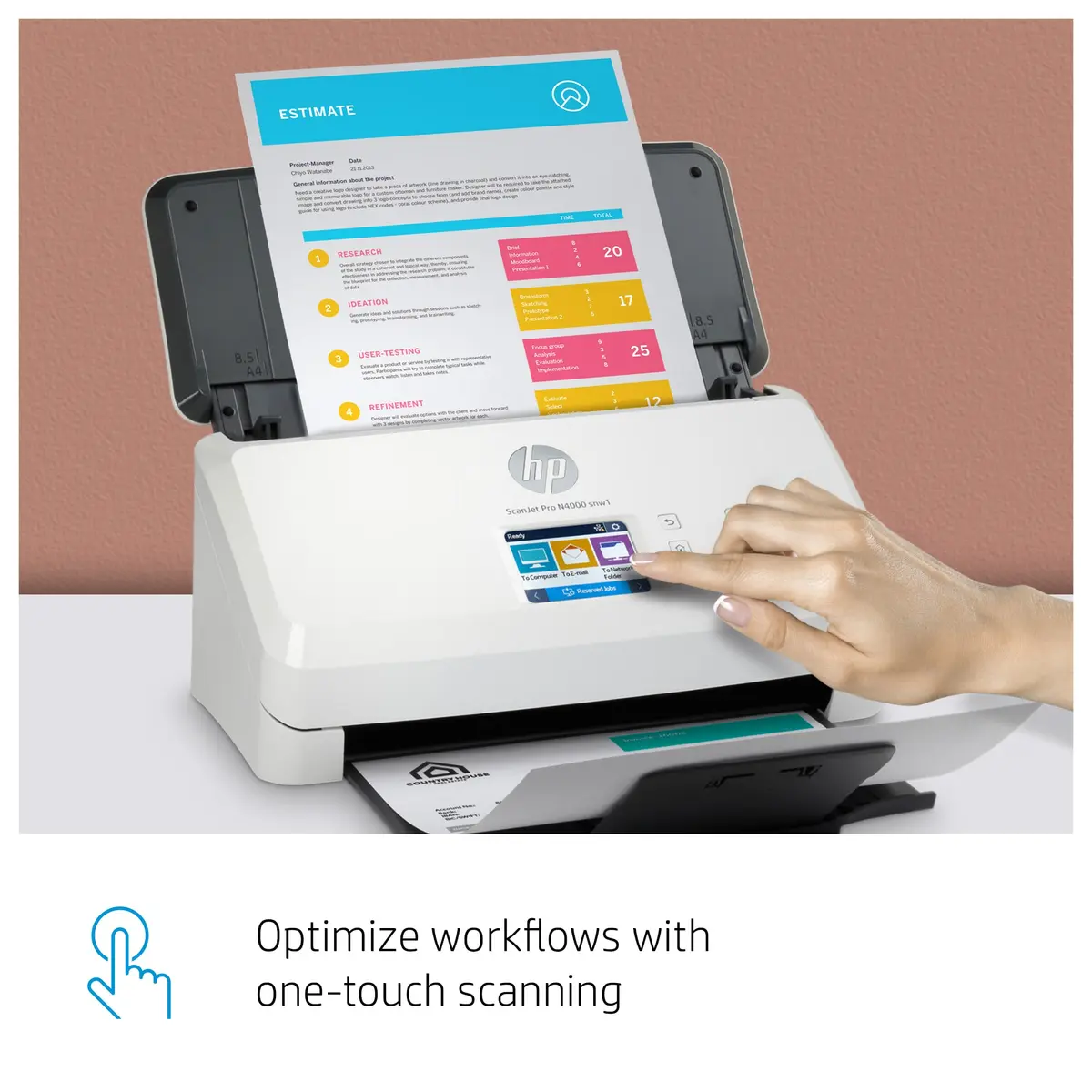 Лотковый сканер HP Scanjet Pro N4000 snw1 Photo 9