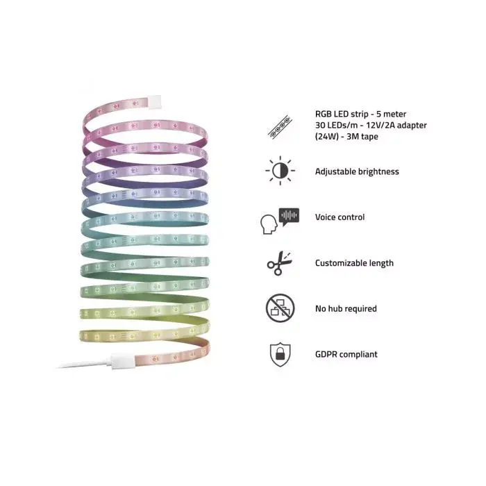 Viedā LED lente LED Strip RGB 5m Photo 4