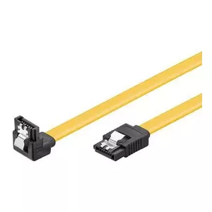 SATA kabelis MicroConnect SAT15007A1C6 — SATA III, 0,7 m, 7-pin, dzeltens