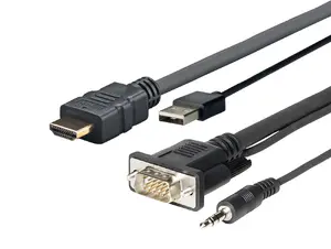 VivoLink PRO PROHDMIMVGA3 daudzfunkcionāls kabelis 3 m ar HDMI, VGA, USB Type-A un 3.5 mm audio savienotājiem