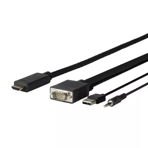 Video cable adapter Vivolink PROVGAHDMI1 1m HDMI VGA (D-Sub) + 3.5mm + USB Type-A Black