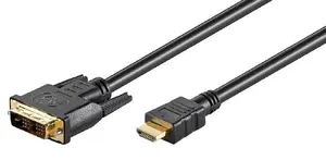 MicroConnect HDM1918105 video kabeļa adapteris 0.5 m HDMI Type A Standard uz DVI-D vīrietis pret vīrieti melns 1920 x 1080 izšķirtspēja