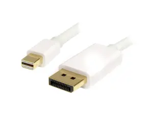 StarTech MDP2DPMM1MW Mini DisplayPort uz DisplayPort 1.2 kabelis 1 m balts vīrietis/vīrietis 4K UHD