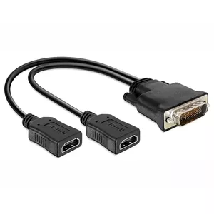 Адаптер видео кабеля DeLOCK 65280 0.25 м DMS 2 x HDMI черный