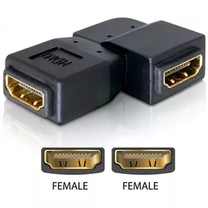 HDMI female adapter DeLOCK 65078 90° left black