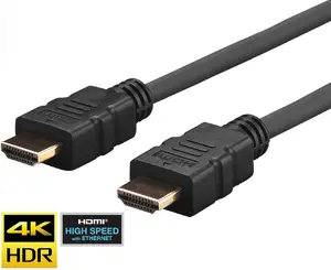 VivoLink Pro HDMI Cable PROHDMIHD0.5 HDMI 2.0b 4K Ultra Flexible Male to Male Black Gold-Plated Connectors