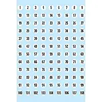 HERMA 4128 Self-Adhesive Number Labels, 8mm, 1-540, White/Black, 5 Sheets