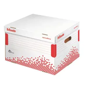 File storage box ESSELTE Speedbox, red/white, 334×392×301 mm, 500 g