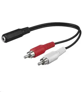 Аудиокабель MicroConnect AUDALH02 2 x RCA штекер - 3.5 мм гнездо красный 0.2 м