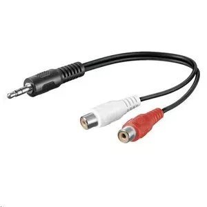 Microconnect 3.5mm/2xRCA, 0.2m audio kabelis 0,2 m Melns