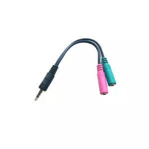 Audio kabelis Microconnect AUDALS015 0.25m 3.5mm 2 x 3.5mm Melns