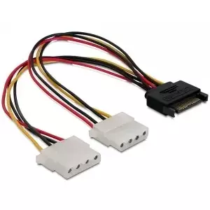 SATA 15pin на 2x 4pin Molex female 20cm DeLOCK 65159