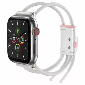 Baseus Let's Go Regulējama Sporta Aproce preikš Apple Watch 3/4/5/6 / SE 38 / 40MM LBAPWA4-A24 Balti Rozā