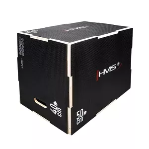 Плиометрическая коробка HMS Fitness DSC03 — деревянная одноплоскостная 50×40×30 см, чёрная
