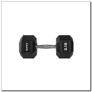 Гантель фиксированного веса HMS Fitness HEX PRO 22.5 кг Черная Сталь