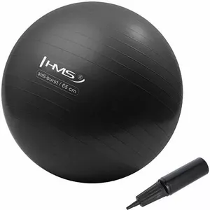 Vingrošanas bumba HMS YB02 Anti-burst 65 cm ar pumpi, melna