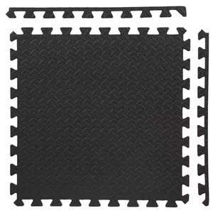 Treniņu paklājs HMS MP12 — universāls EVA paklājs, 600×600 mm, 12 mm, melns
