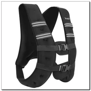 Weighted vest HMS KTO08, 8 kg total weight, neoprene with sand filling, one size, black