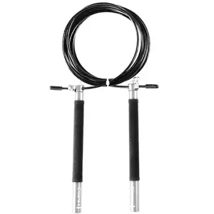 Jump rope HMS SK54 — 300 cm PVC and steel, 160 g, 15 cm handles, black/silver