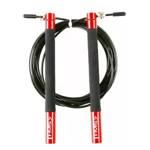 Jump Rope HMS SK54 Black/Red, PVC and Steel, 160 g, 300 cm length, 15 cm handles