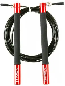 Jump Rope HMS SK54 Black/Red, PVC and Steel, 160 g, 300 cm length, 15 cm handles