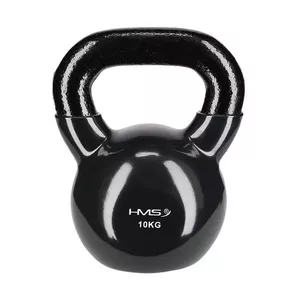 Kettlebell HMS KNV10 vinila 10 kg melns — svarbumbu spēka treniņiem