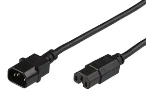 Силовой кабель Microconnect PE011415 черный 1.5 м C14 - C15 H05V2V2-F 250 В 10 А