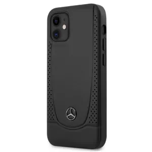 Mercedes MEHCP12SARMBK Leather Urban Cover Ādas Aizsargapvalks Apple iPhone 12 Mini Melns