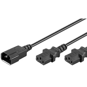 Power cable Microconnect PE061306 Black 0.6 m C14 to 2 x C13