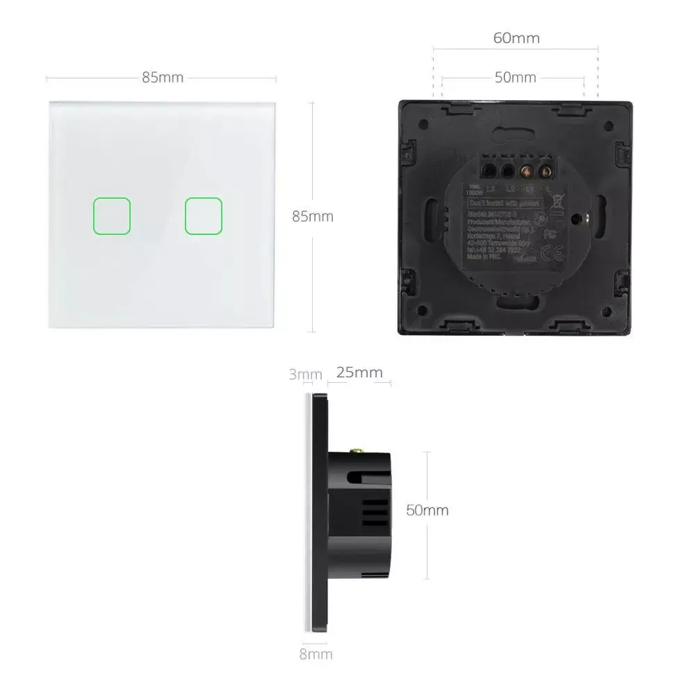 Smart WiFi 2-Fold Touch Switch MACLEAN MCE717W Photo 5