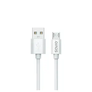 Savio USB 2.0 USB A - Micro USB White CL-167 3 m Cable