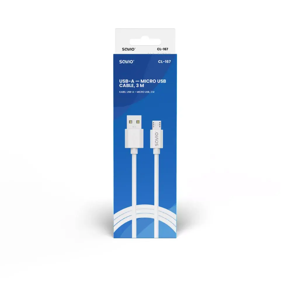 Savio USB 2.0 USB A - Micro USB White CL-167 Photo 4