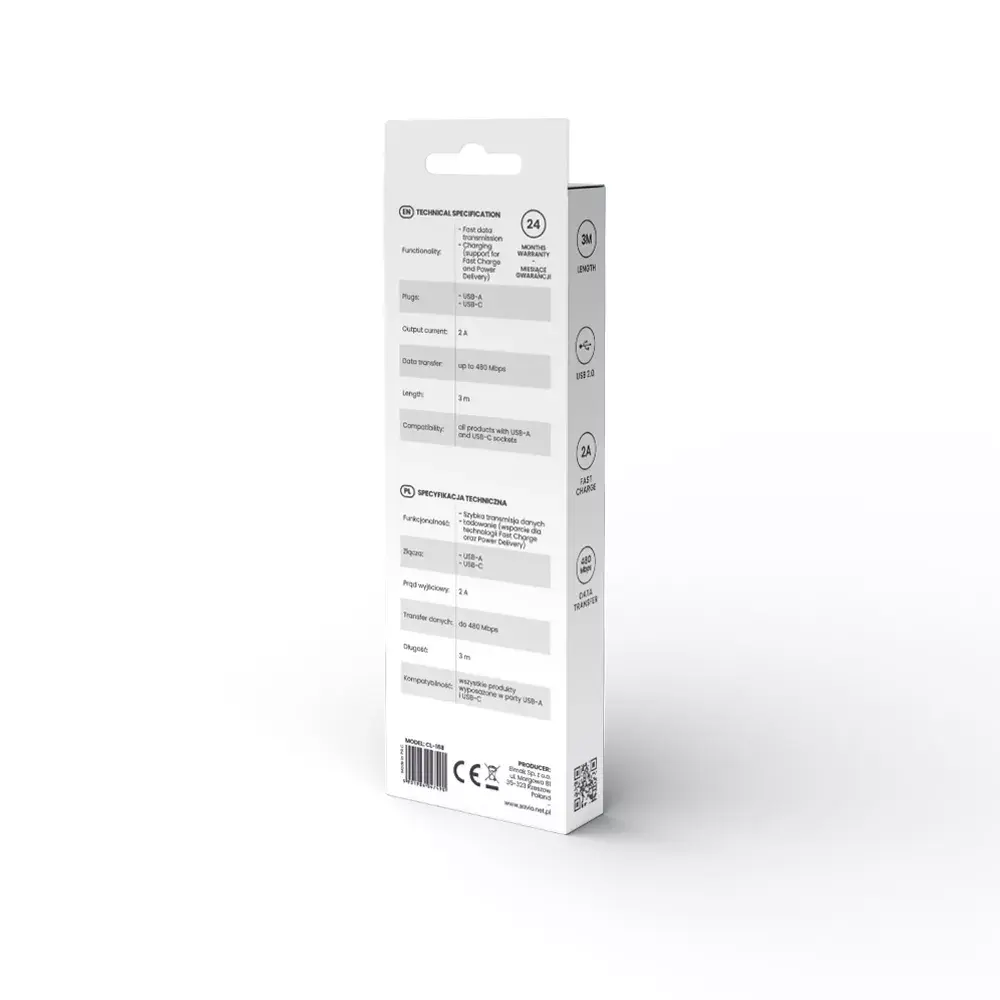 Кабель USB 2.0 SAVIO CL-168 USB A — USB C 3 м Photo 4