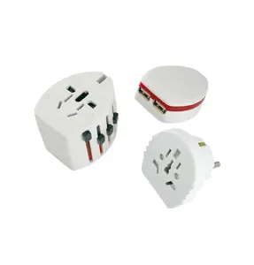 MicroConnect PETRAVEL12 Universal Indoor Mobile Device Charger with USB and Two Ports in White