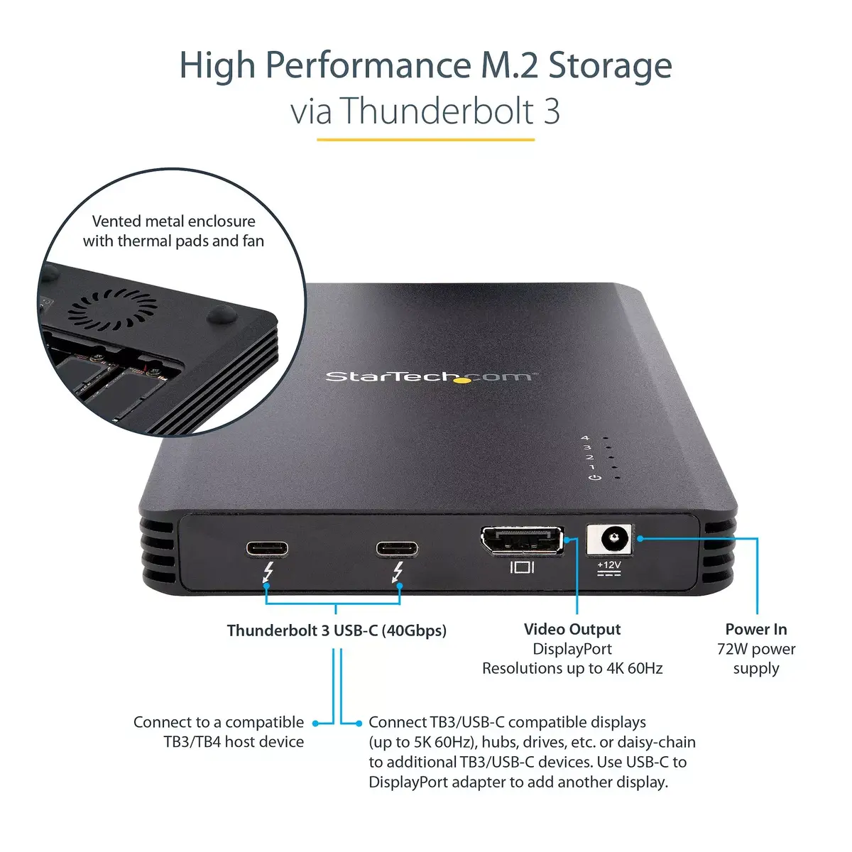 SSD korpuss StarTech.com 4 Bay Thunderbolt 3 NVMe Photo 9