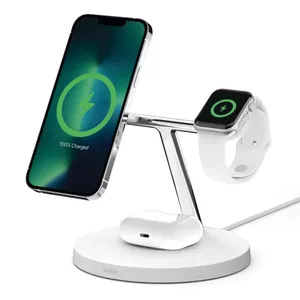 Belkin WIZ017vfWH Наушники, Смартфон, Умные часы Белый Кабель переменного тока Беспроводная зарядка Быстрая зарядка Для помещений