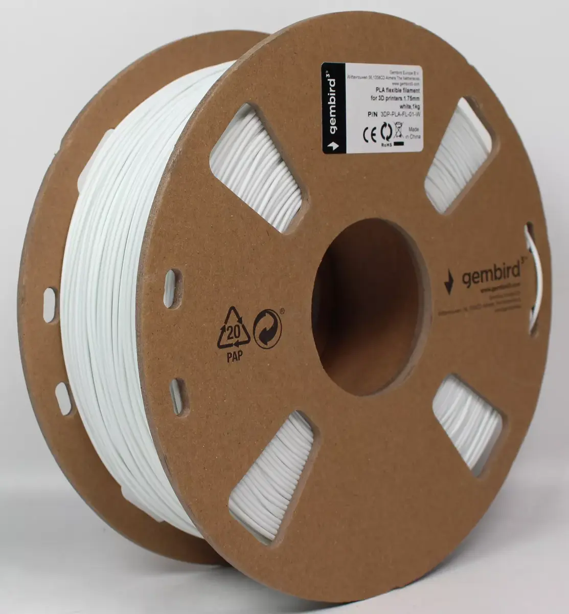 3D drukas materiāls Gembird 3DP-PLA-FL-01-W Photo 2