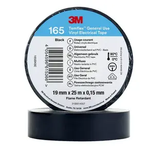 Elektriskā lente 3M 7100184810 Melna PVC 25m 19mm 0.15mm