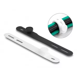 Освобождающий кабельный зажим DeLOCK Soft Tie 10 штук черный белый