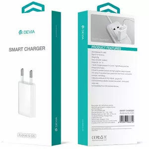 Charger Devia Smart Universal EU 10.5W Black — USB power adapter for phones and tablets